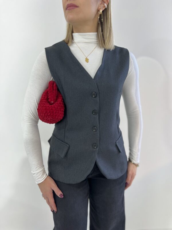 GILET FODERATO GRIGIO FUMO