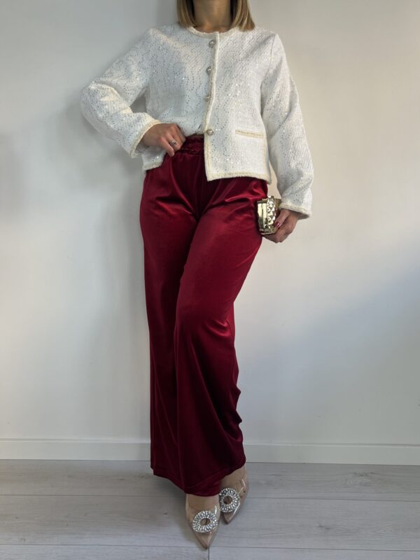 PANTALONE PALAZZO VELLUTO RED