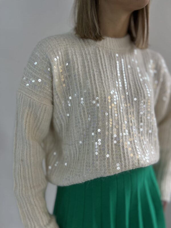 PULL PAILLETTES LATTE