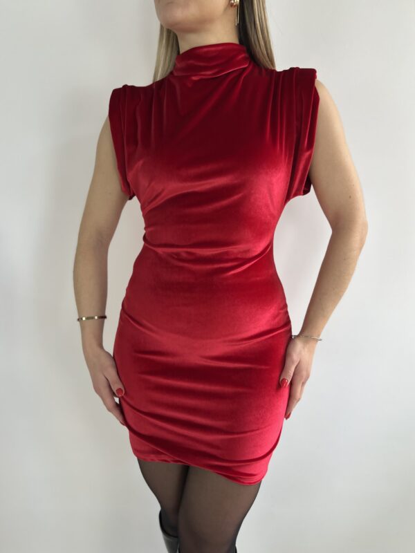 DRESS VELLUTO SPALLINE RED