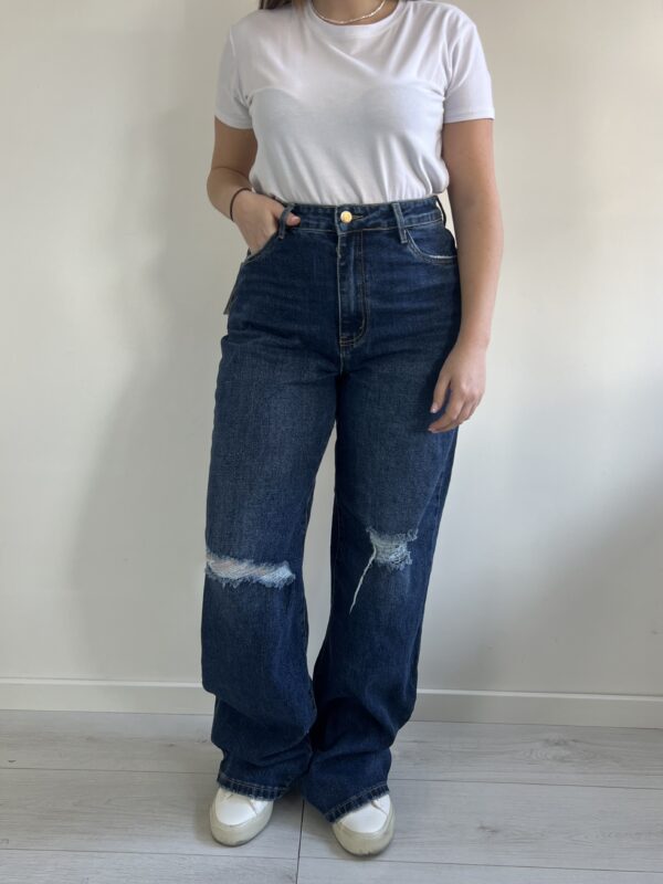 JEANS WIDE LEG ROTTURE