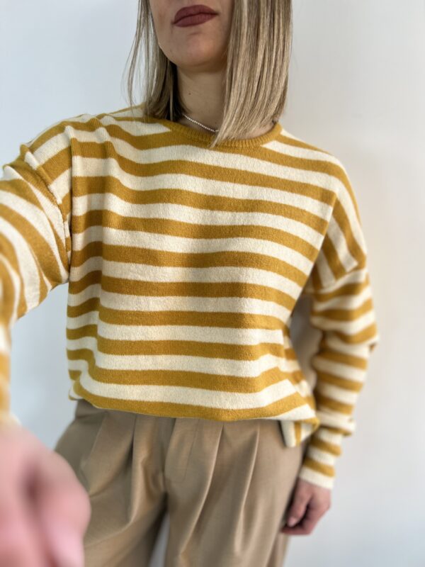 PULL STRIPES GIALLO SENAPE