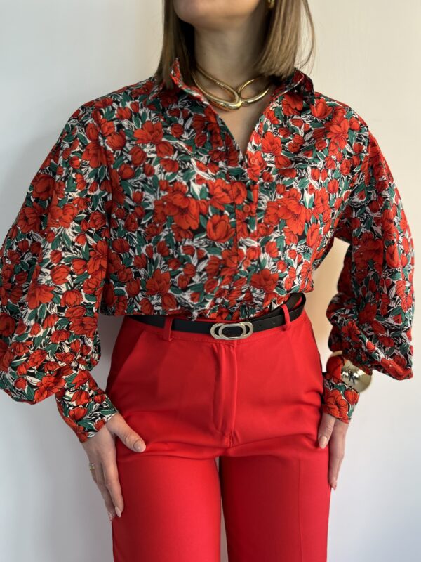 CAMICIA RED FLOWERS