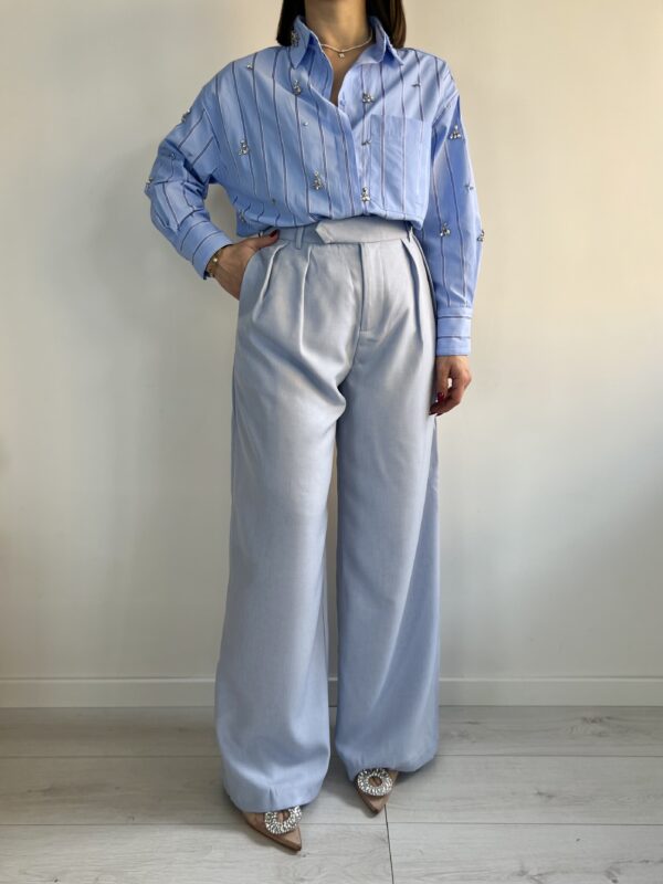 PANTALONE FULL LENGHT AZZURRO POLVERE