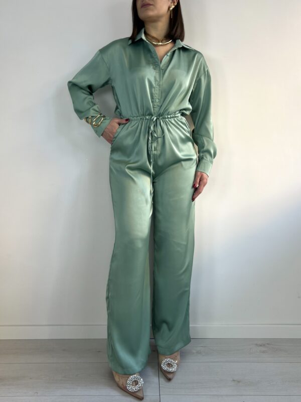 JUMPSUIT SATIN VERDE SALVIA